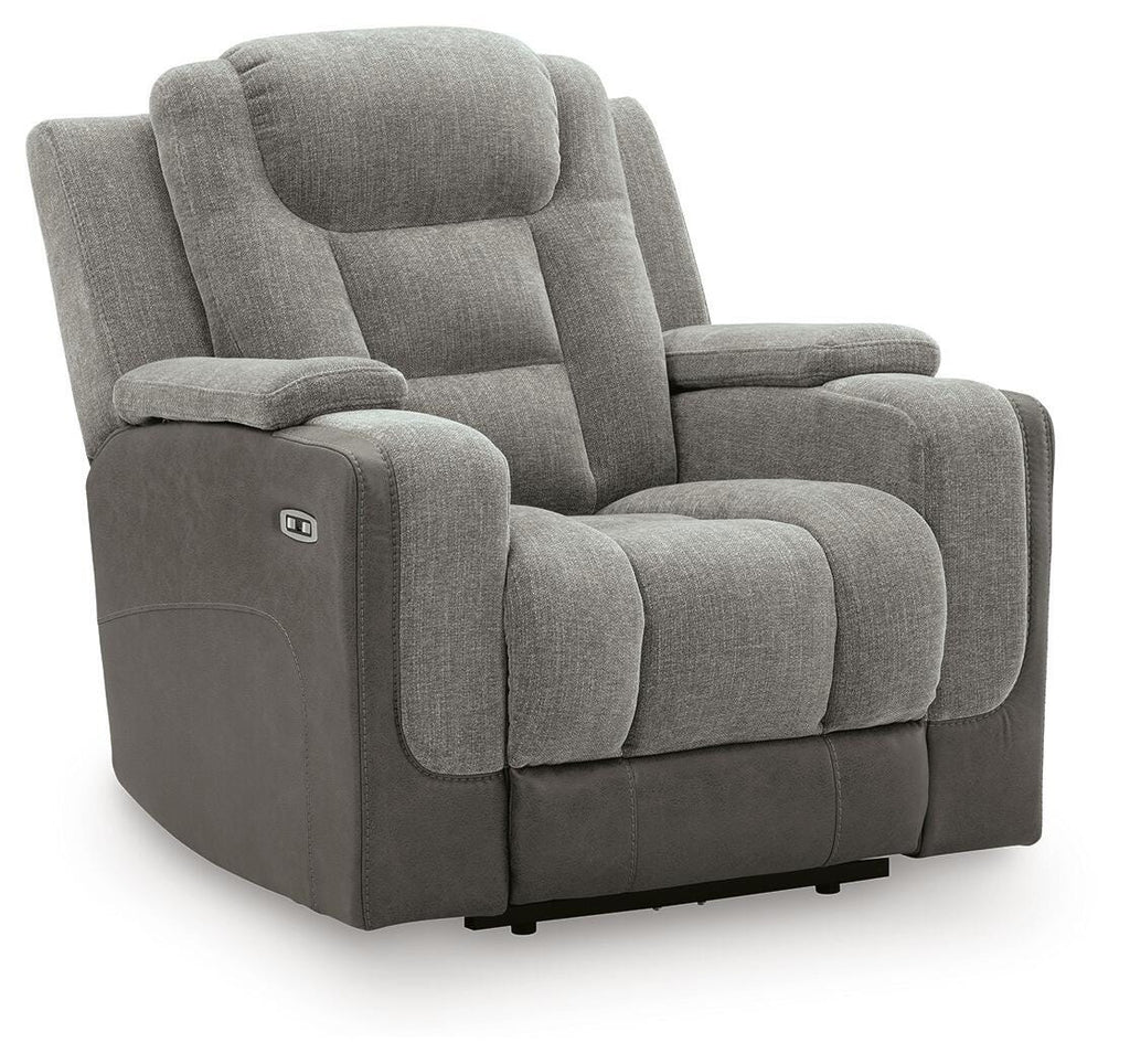 Mixed Motion Power Recliner in Shadow, closed view