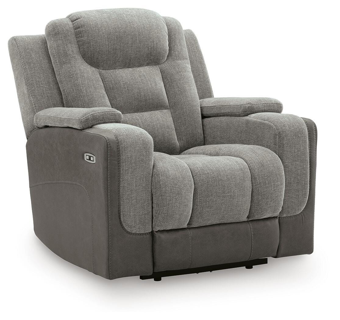 Mixed Motion Power Recliner in Shadow, closed view