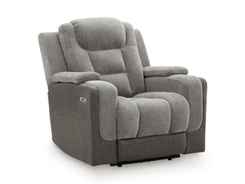 Mixed Motion Power Recliner in Shadow, closed view