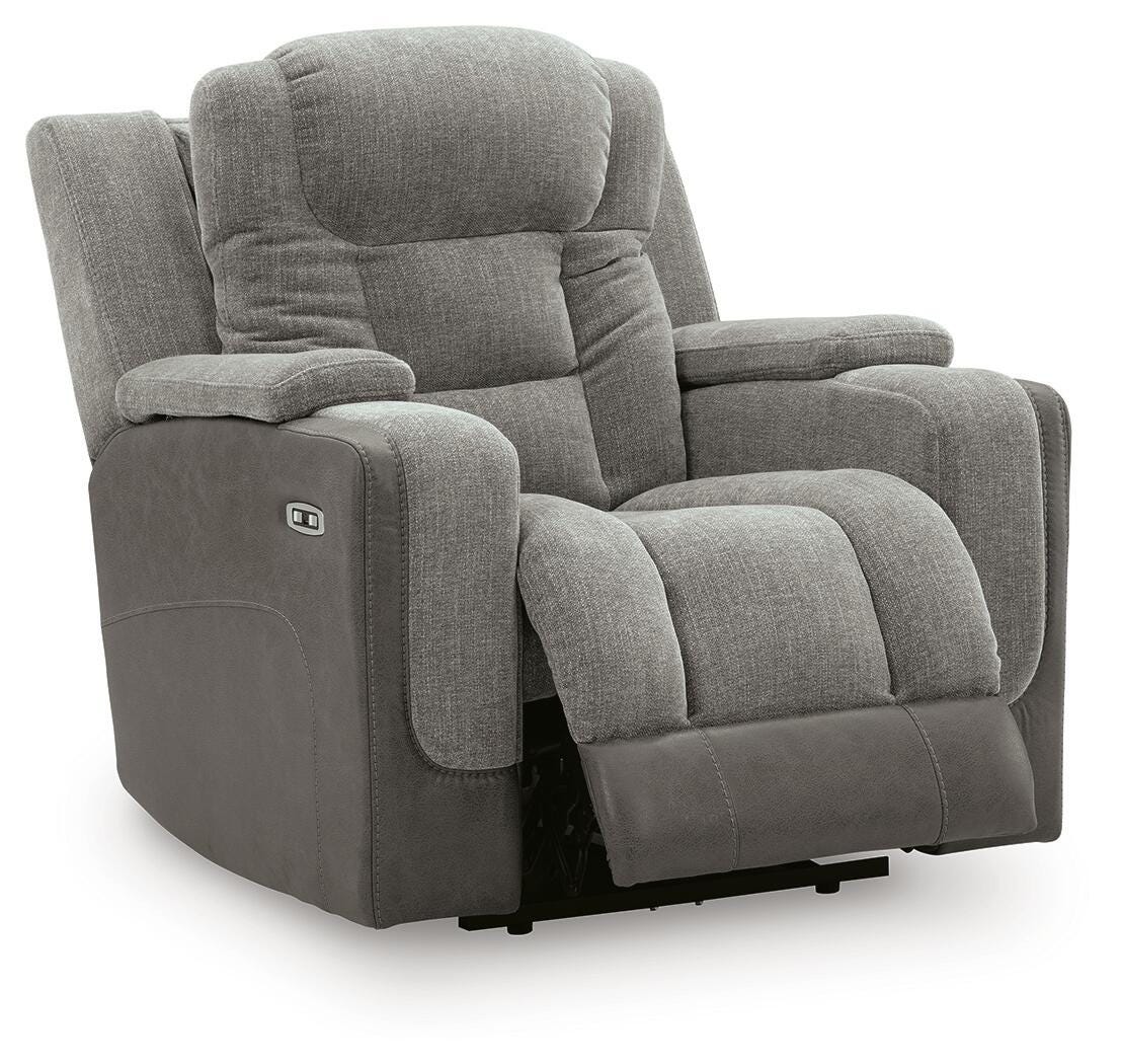 Mixed Motion Power Recliner in Shadow, open view