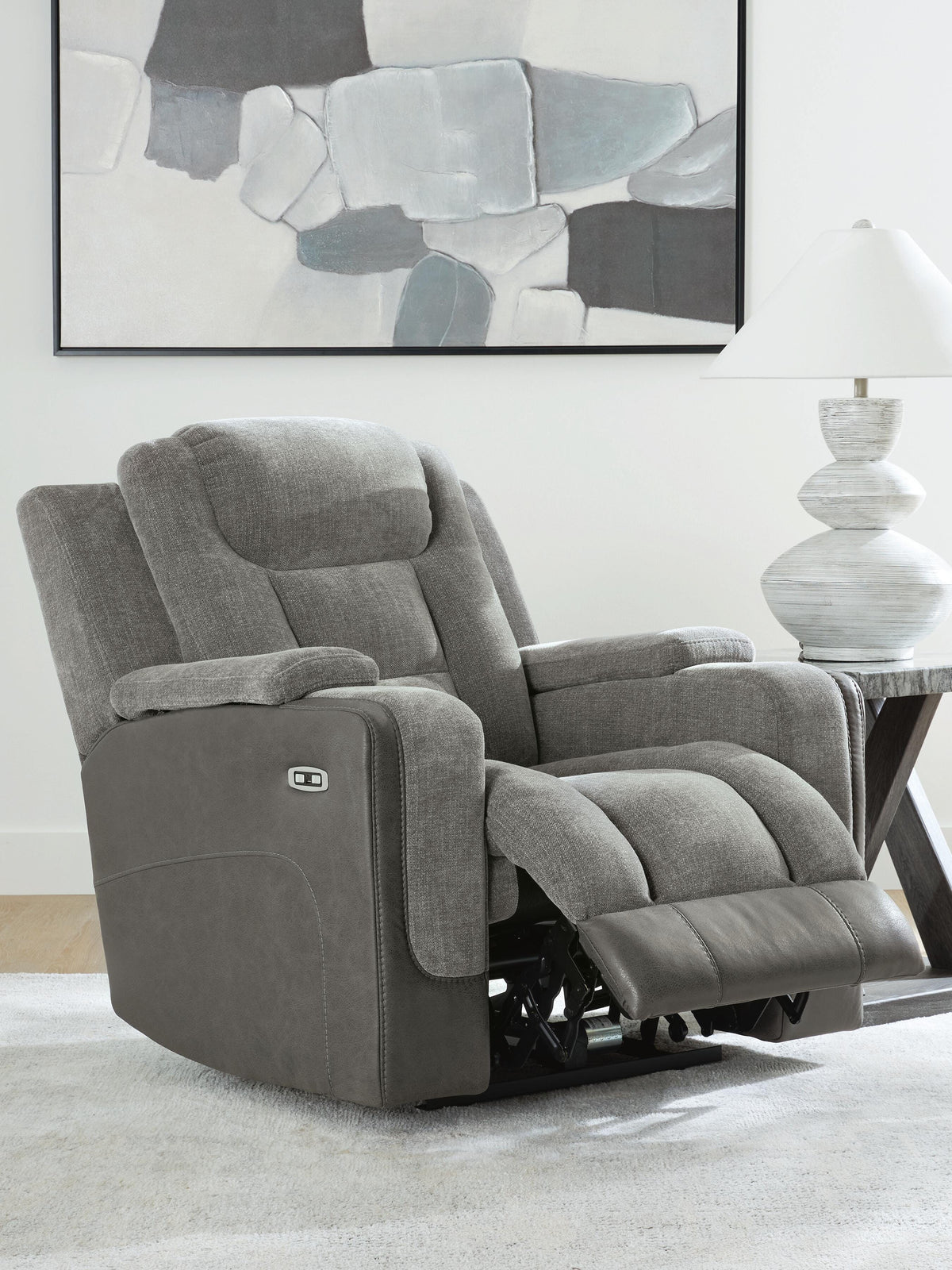 Mixed Motion Power Recliner in Shadow, open view