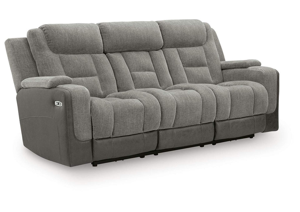 Ultimax Dual Power Reclining Sofa and Loveseat angled view