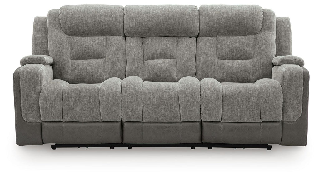 Mixed Motion Power Reclining Sofa in Shadow, front view