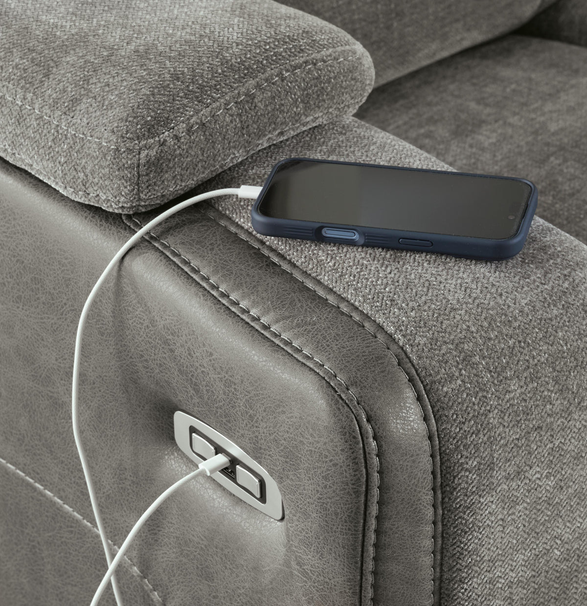 Mixed Motion Power Reclining Sofa in Shadow, alternate view 10