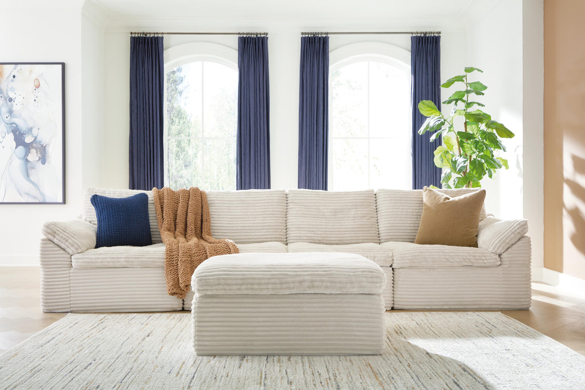 Fannin sectional, 4-Piece Sectional with Ottoman · 138 × 39 × 32 in, view 3