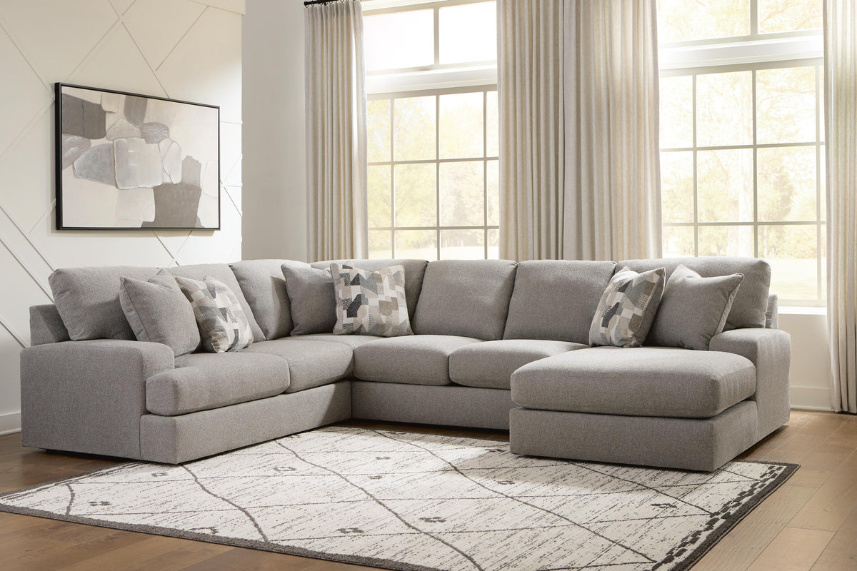 Lindon sectional, 3-Piece Sectional with Chaise · Right-Facing Chaise · 136 × 106 × 39 in, view 2