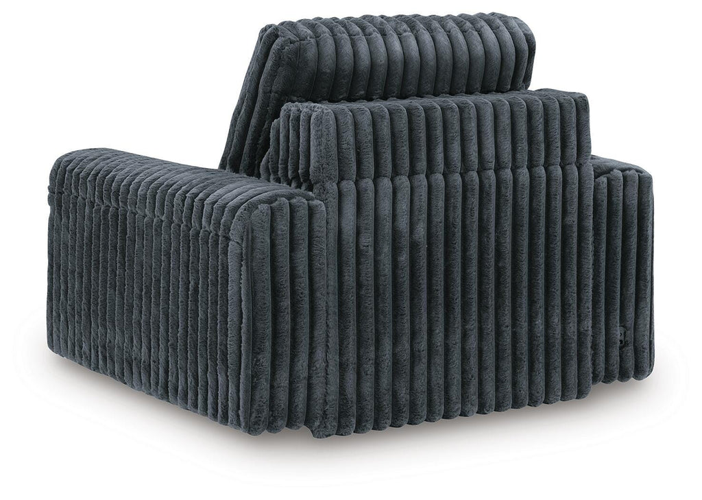 HamlinBay Power Gliding Chaise in Gunmetal, back view