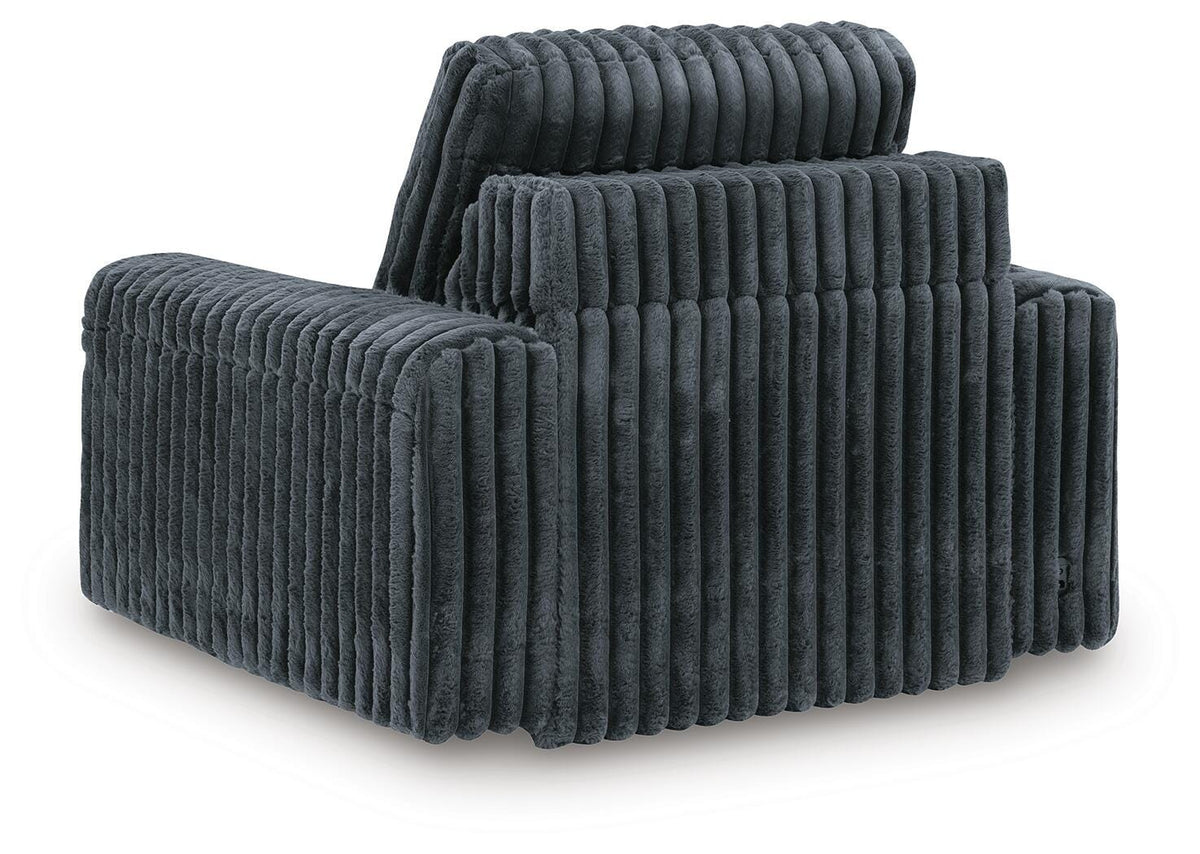 HamlinBay Power Gliding Chaise in Gunmetal, back view