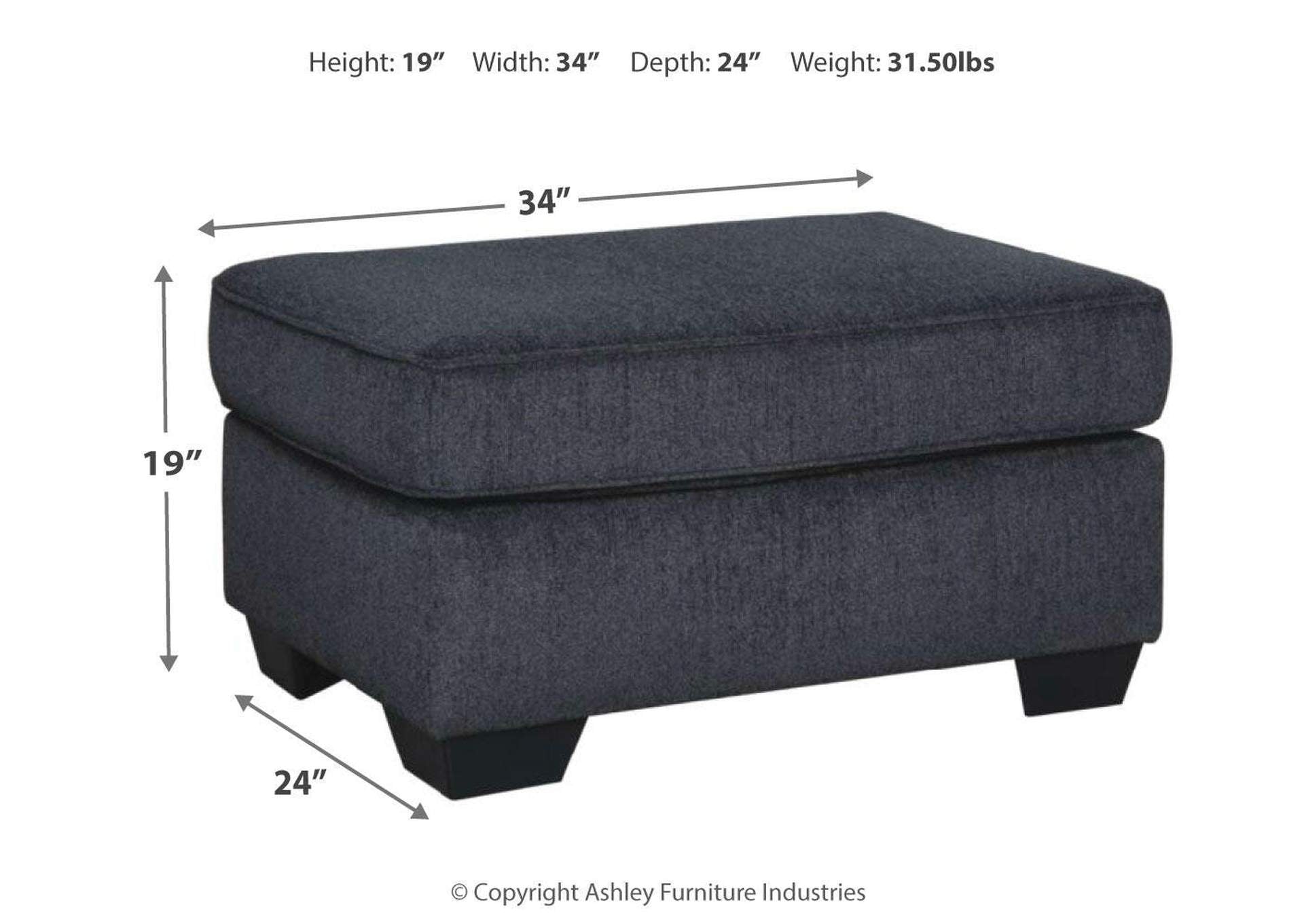 Altari Chair and Ottoman dimensions