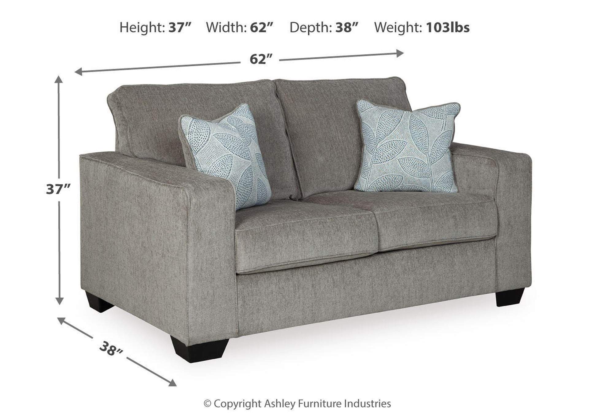 Altari Loveseat dimensions