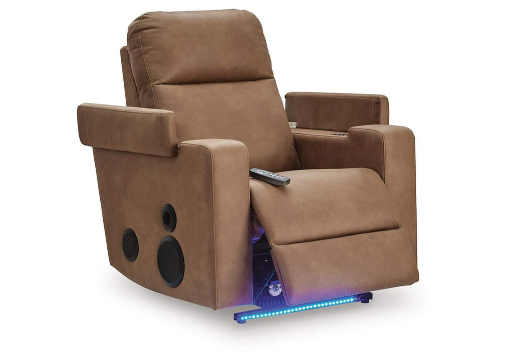 Lorrenton Power Glider Recliner with Audio System angled view