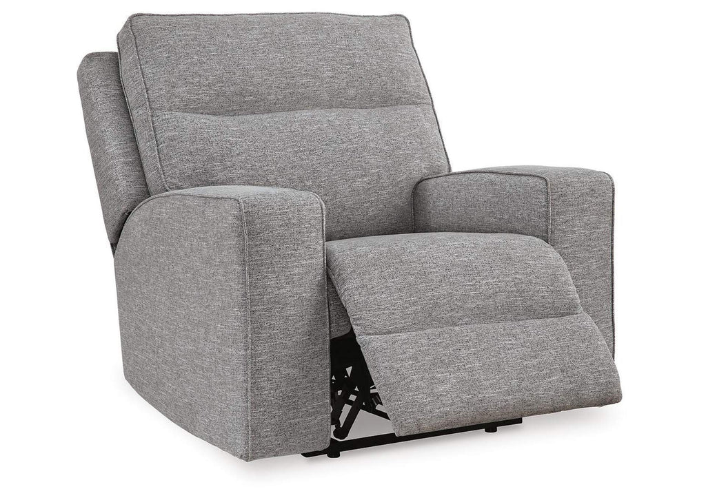 Biscoe Power Sofa, Loveseat and Recliner angled view