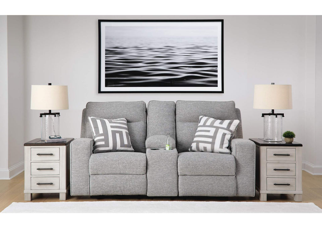 Biscoe Power Reclining Loveseat with Console