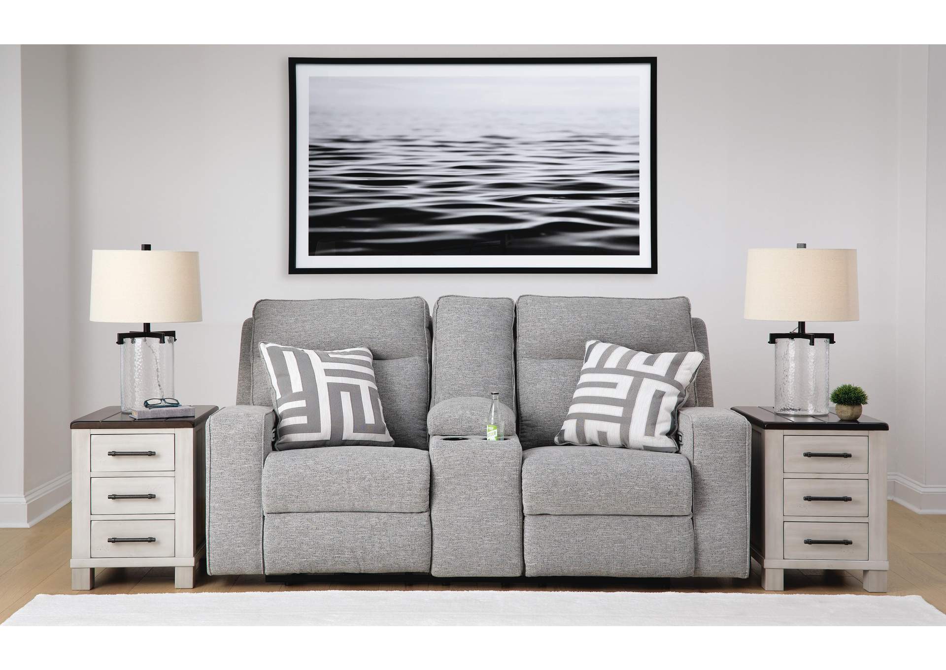 Biscoe Power Reclining Loveseat with Console