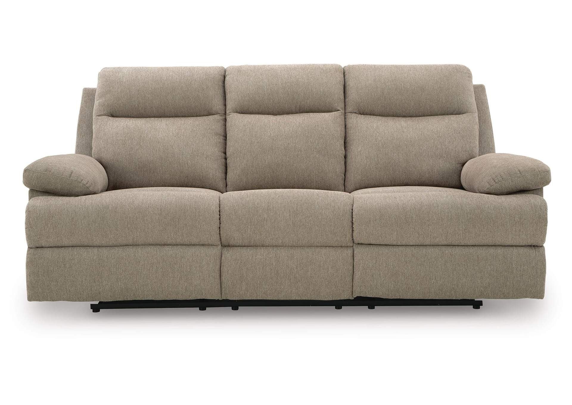 Side-Swipe Reclining Sofa with Drop Down Table side view