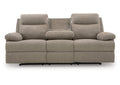 Side-Swipe Reclining Sofa with Drop Down Table