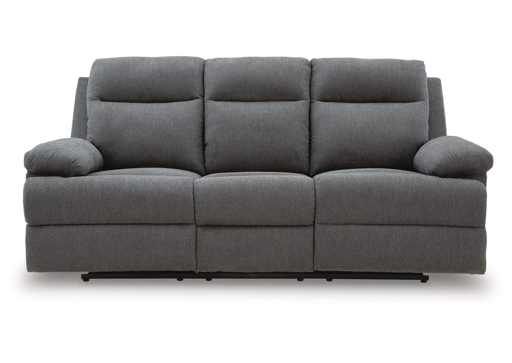 Side-Swipe Reclining Sofa with Drop Down Table side view