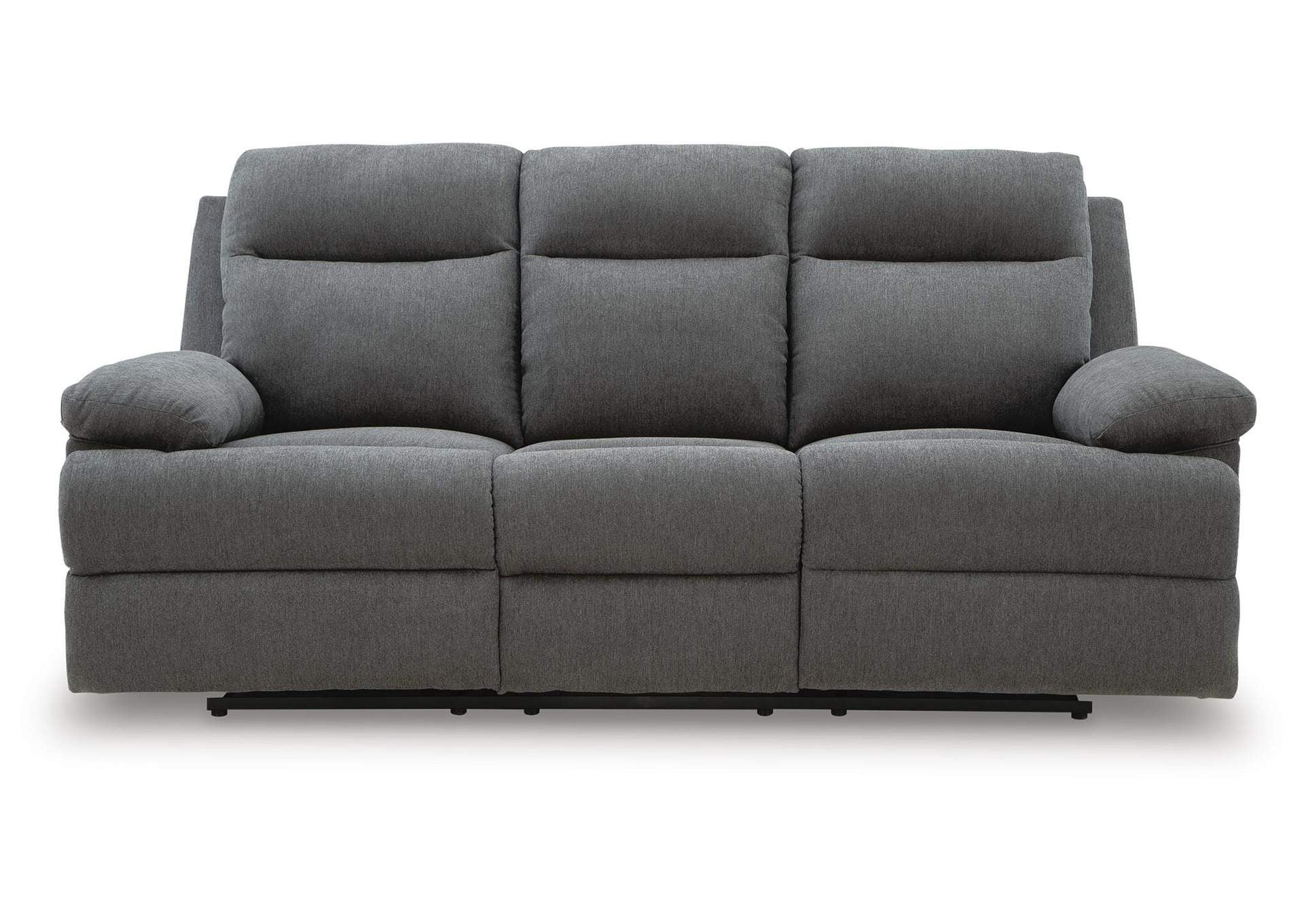 Side-Swipe Reclining Sofa with Drop Down Table side view