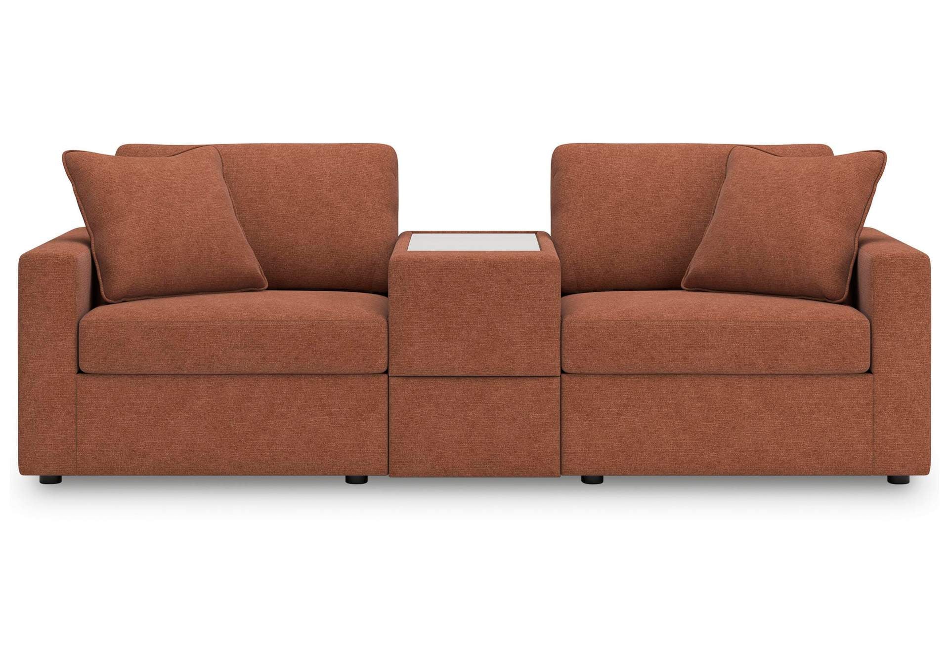 Modmax Granite 3-Piece Modular Loveseat with Storage Console