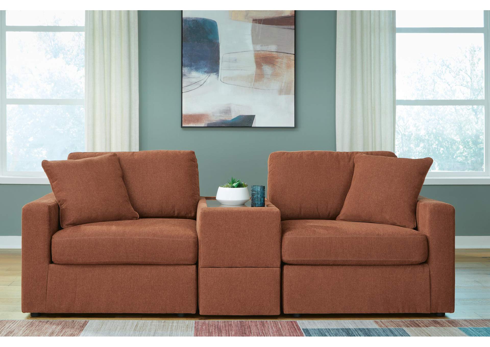 Modmax Performance Fabric Modular Loveseat Set fabric detail