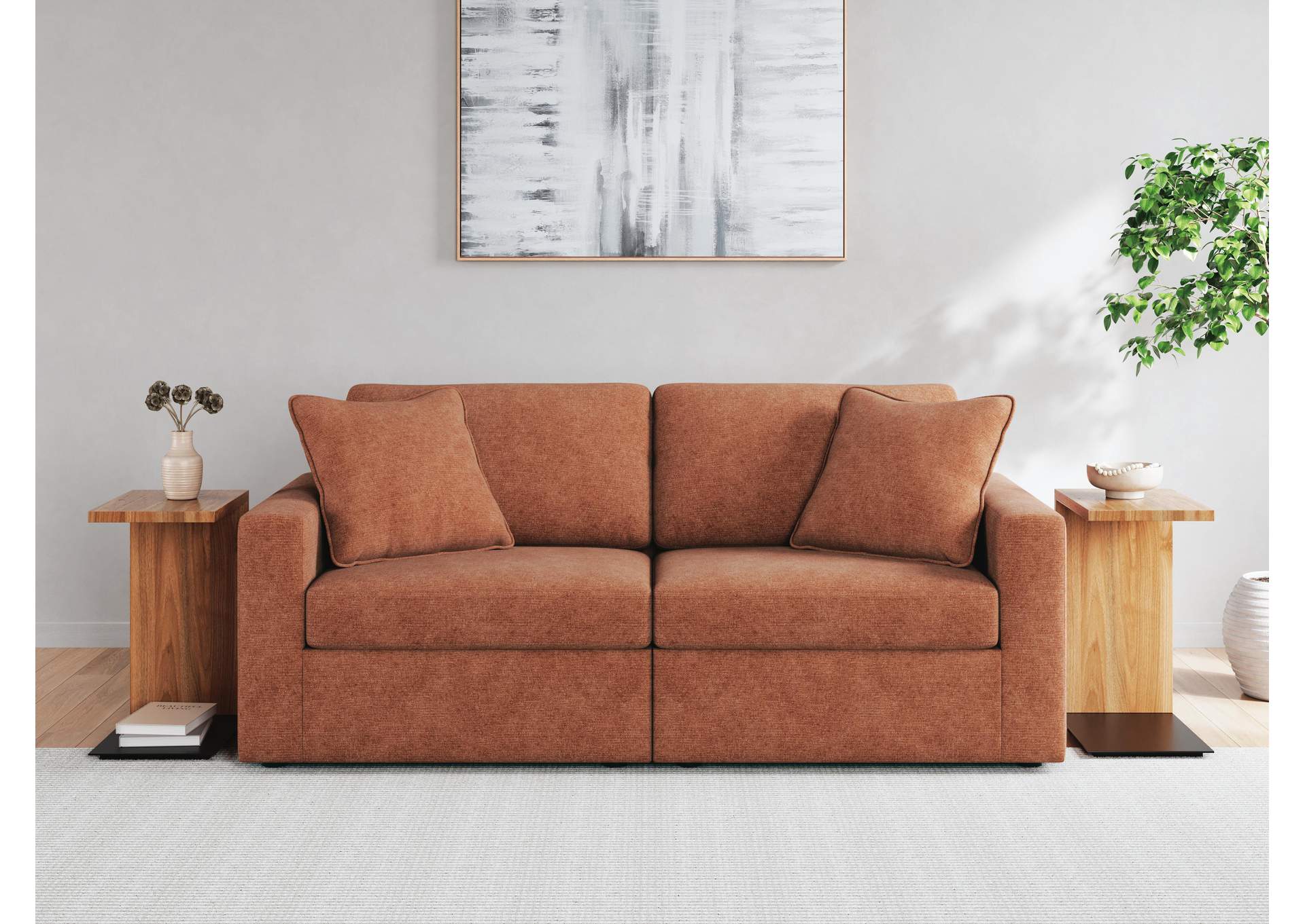Modmax Performance Fabric Modular Loveseat Set fabric detail