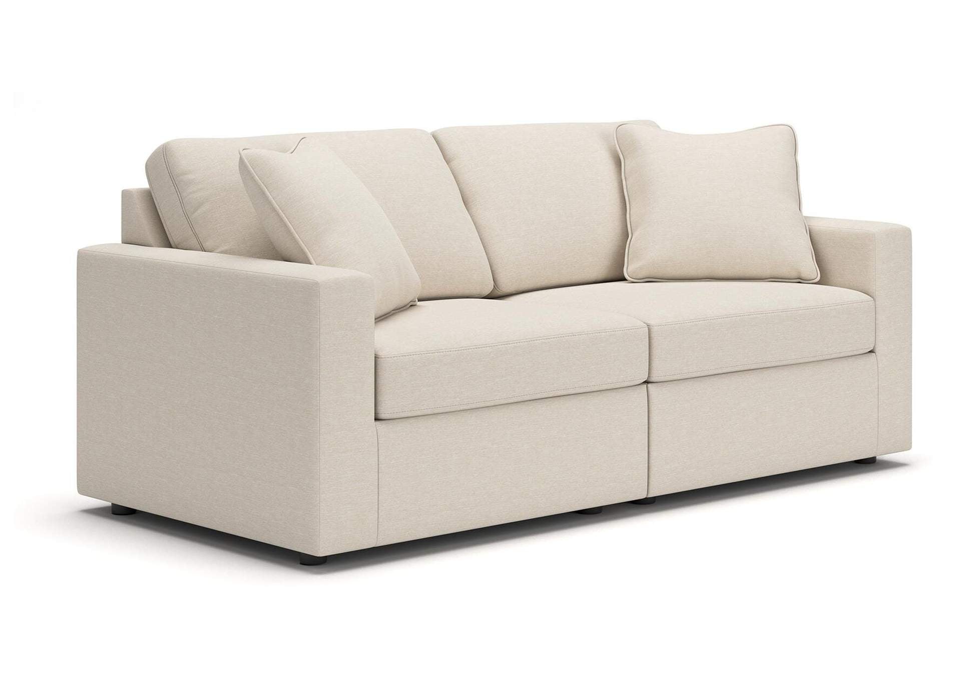 Modmax Oyster 2-Piece Modular Loveseat angled view