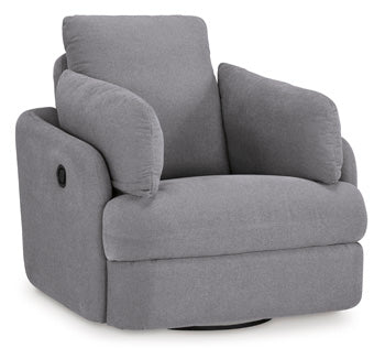 Modmax Swivel Glider Recliner in Granite, closed view