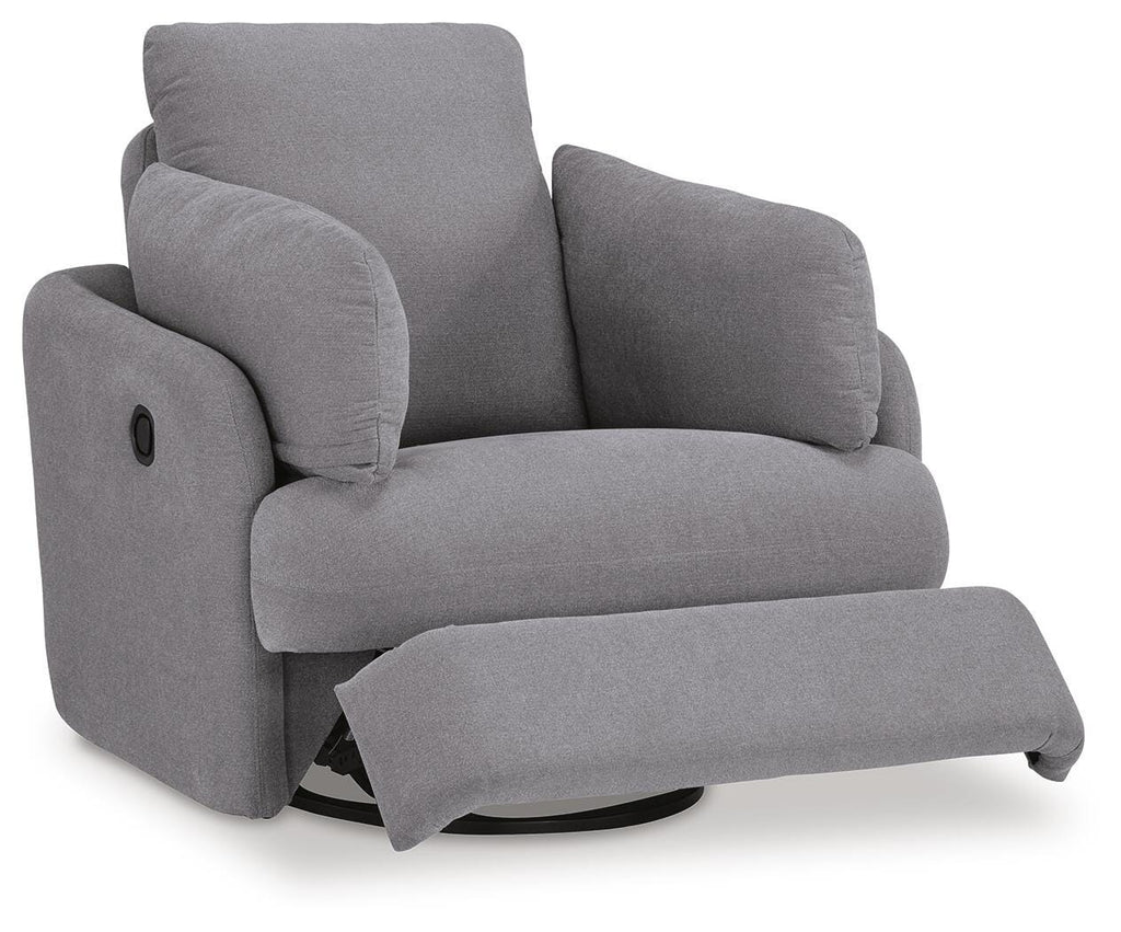 Modmax Swivel Glider Recliner in Granite, open view