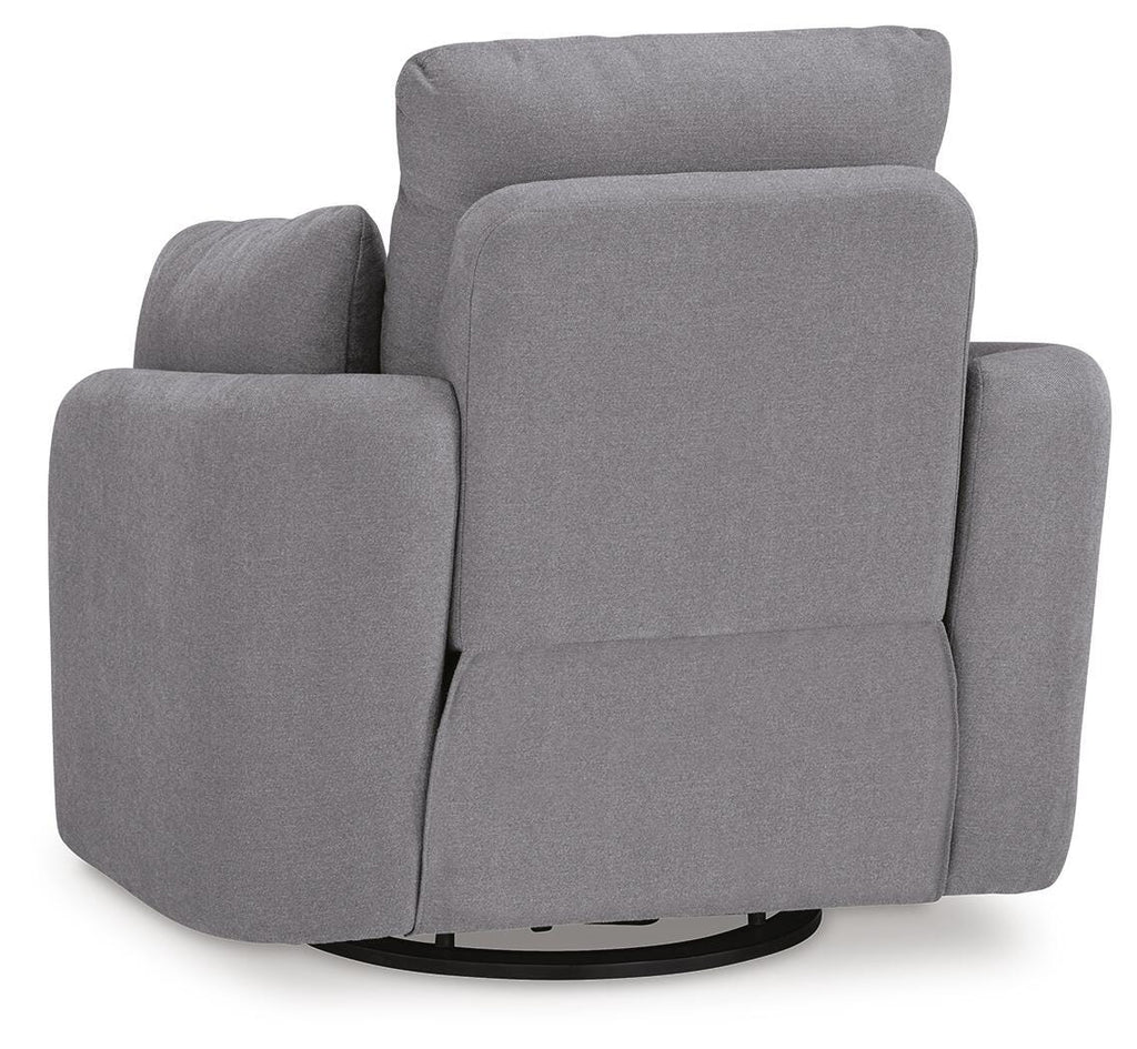 Modmax Swivel Glider Recliner in Granite, back view