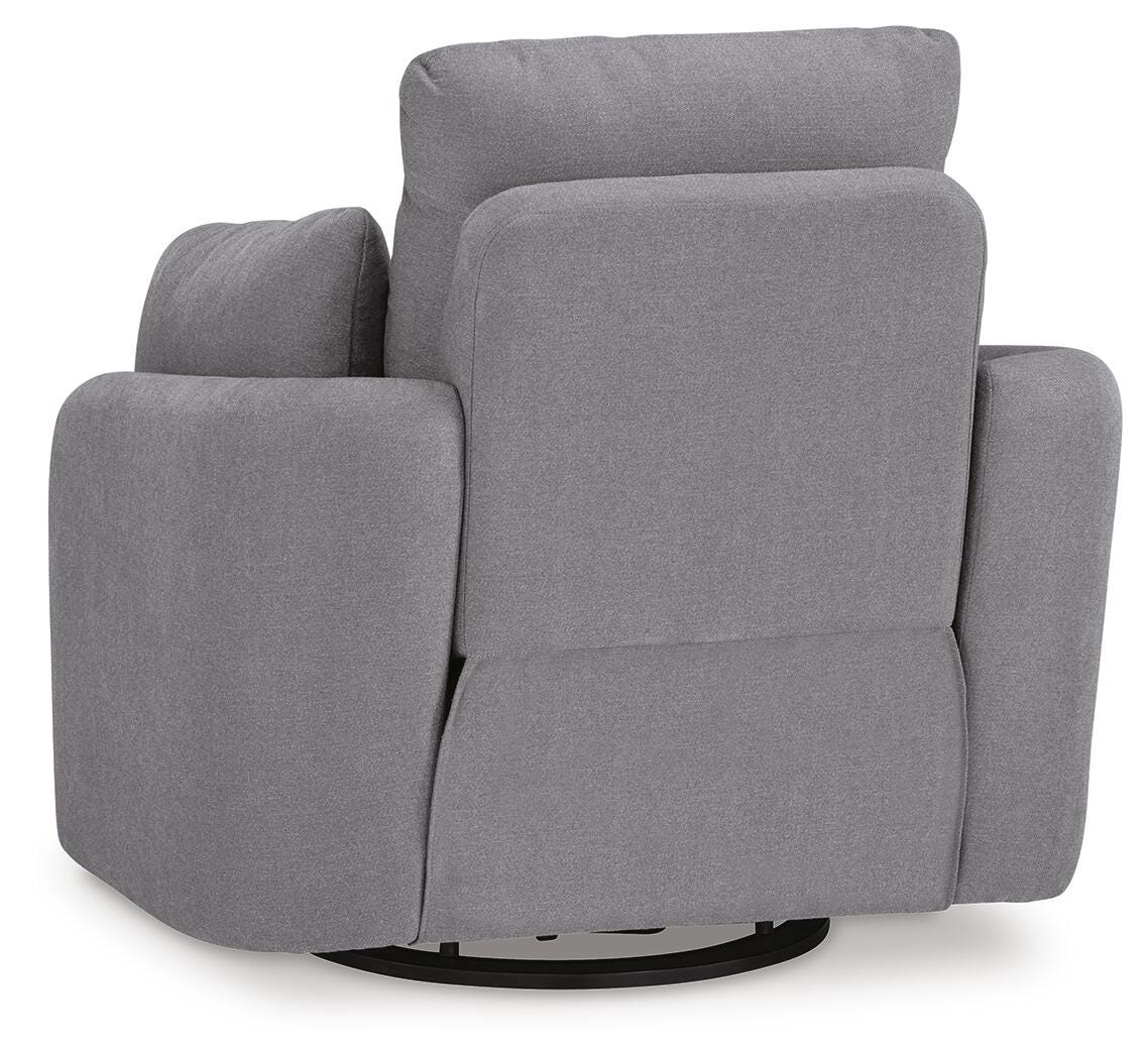 Modmax Swivel Glider Recliner in Granite, back view