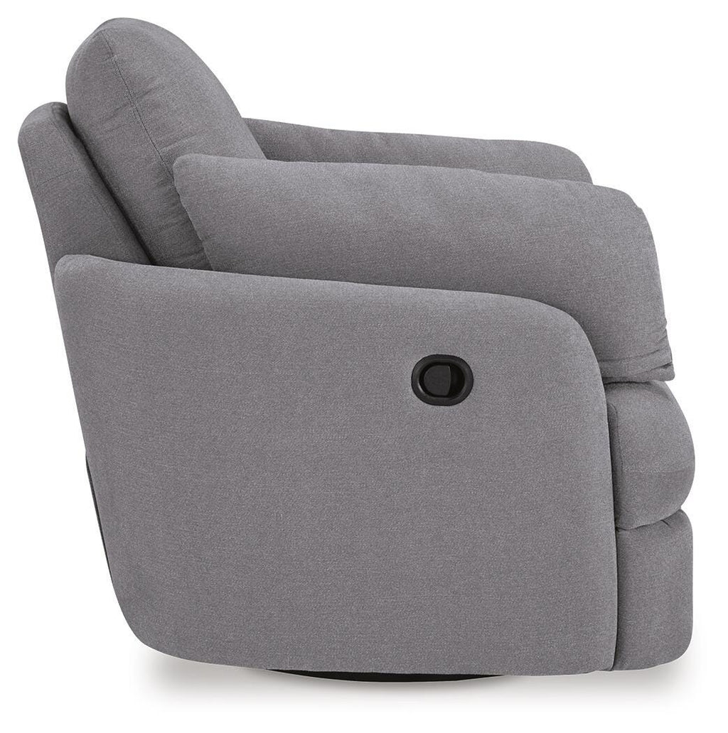 Modmax Swivel Glider Recliner in Granite, side view