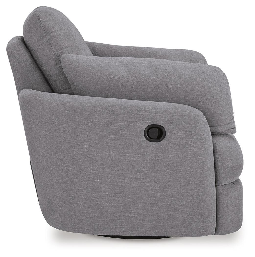 Modmax Swivel Glider Recliner in Granite, side view