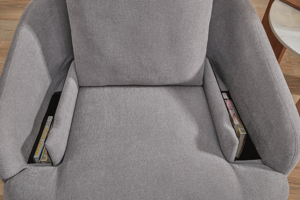 Modmax Swivel Glider Recliner in Granite, detail view