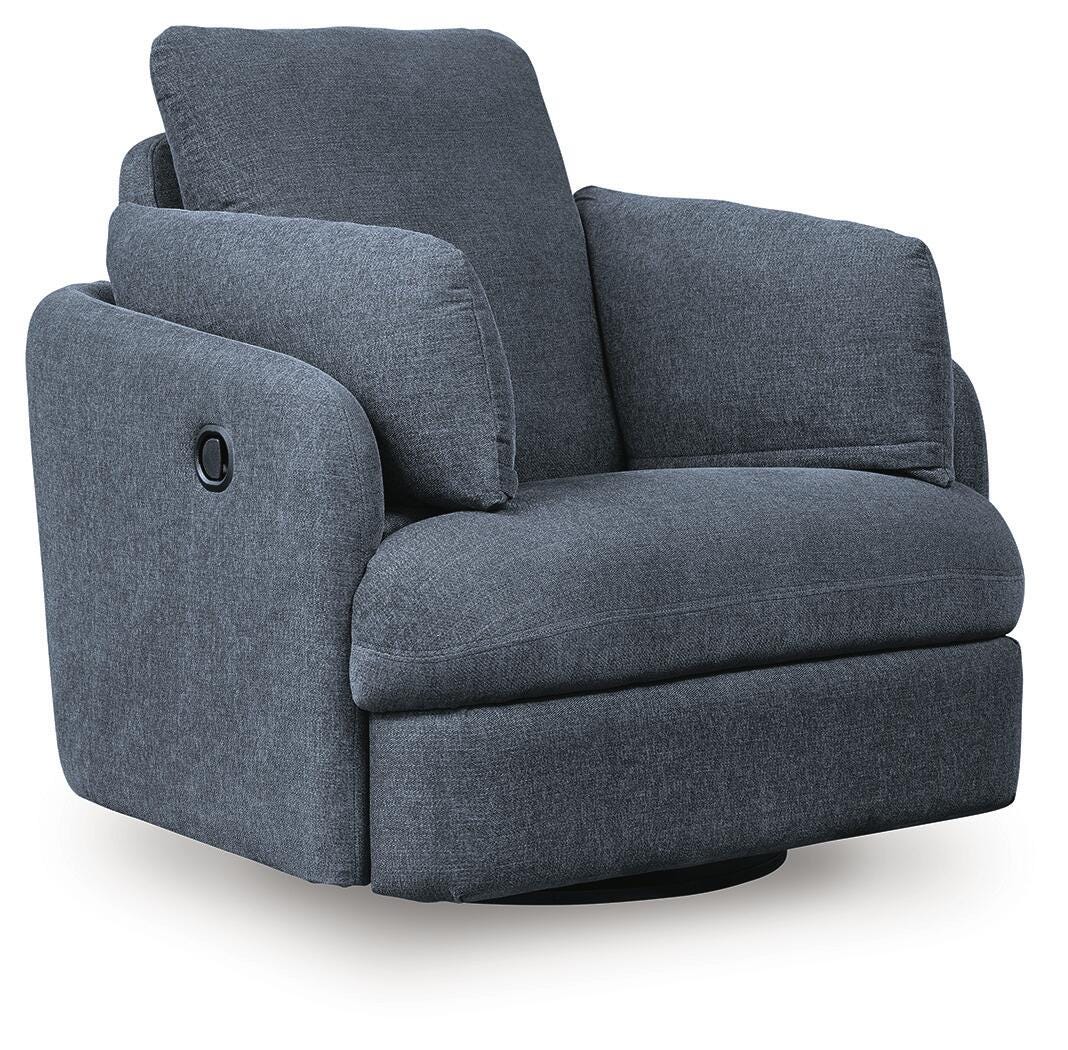 Modmax Swivel Glider Recliner in Ink, closed view