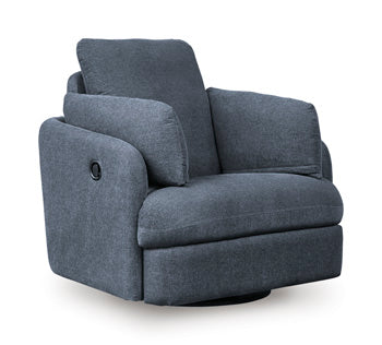 Modmax Swivel Glider Recliner in Ink, closed view