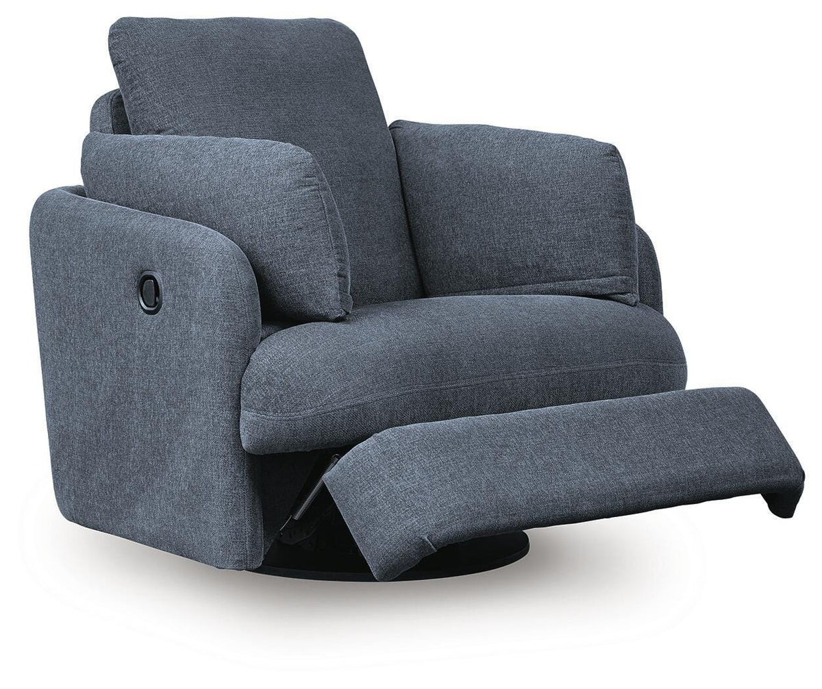 Modmax Swivel Glider Recliner in Ink, open view