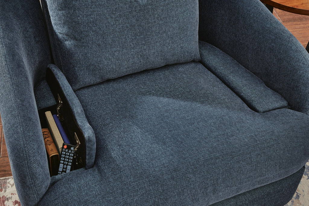 Modmax Swivel Glider Recliner in Ink, detail view