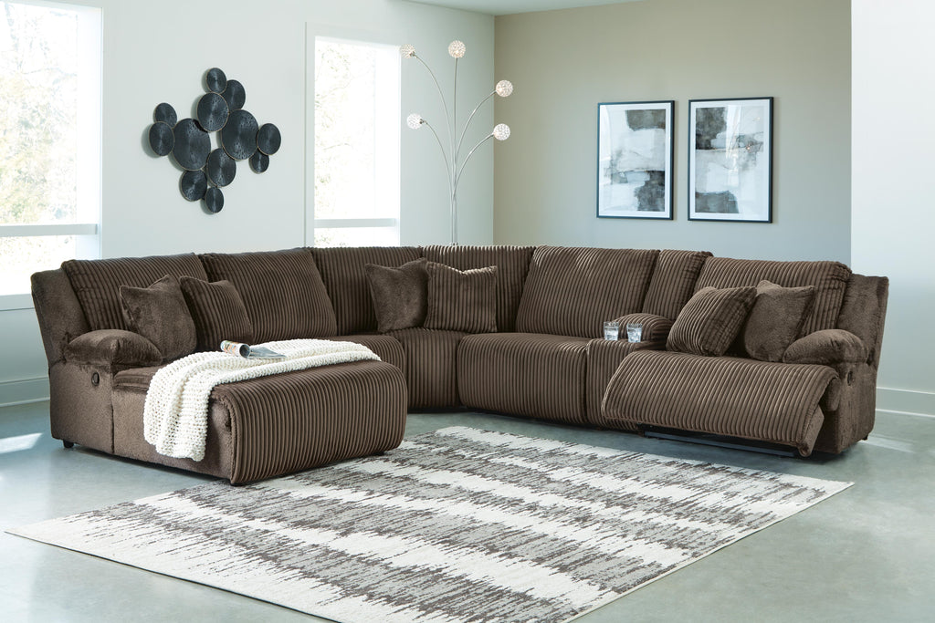 Top Tier sectional, 6-Piece Reclining Sectional with Chaise · 131 × 146 × 41 in, view 2