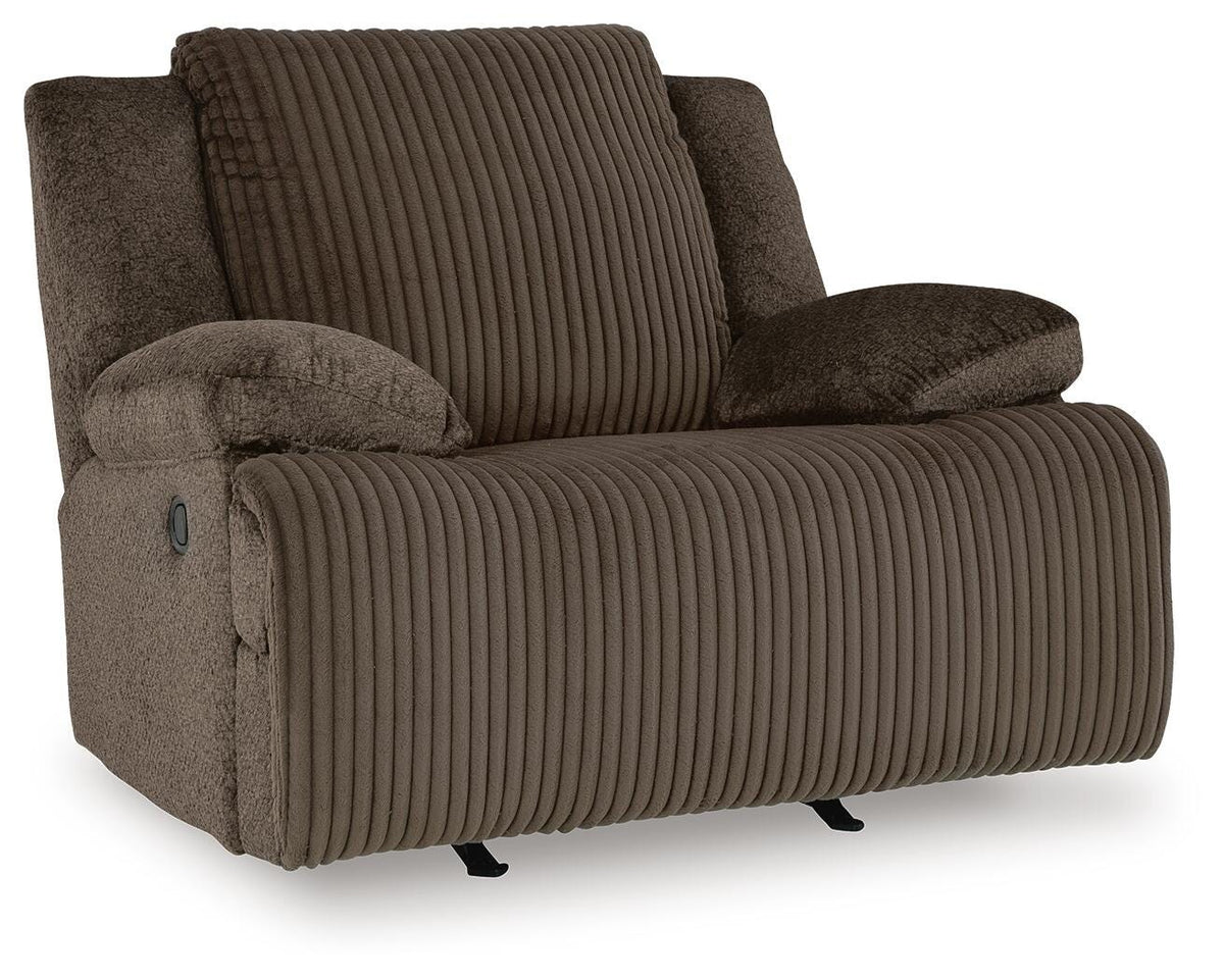 Top Tier Recliner in Chocolate, angle view