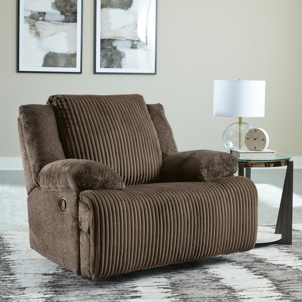 Top Tier Recliner in Chocolate, closed view