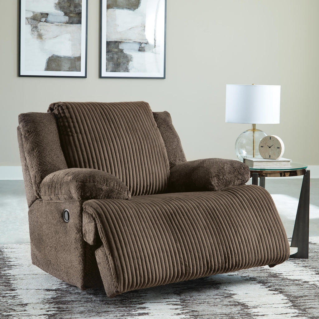 Top Tier Recliner in Chocolate, open view