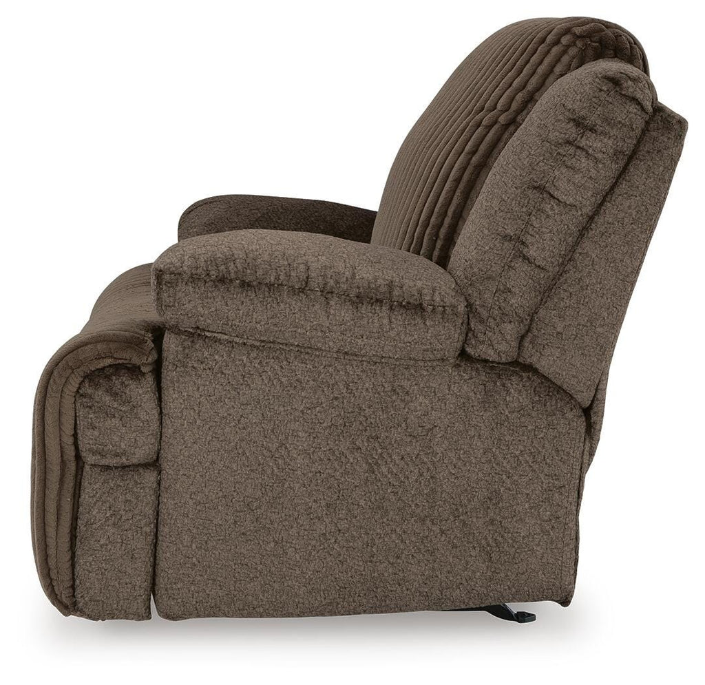 Top Tier Recliner in Chocolate, alternate side view