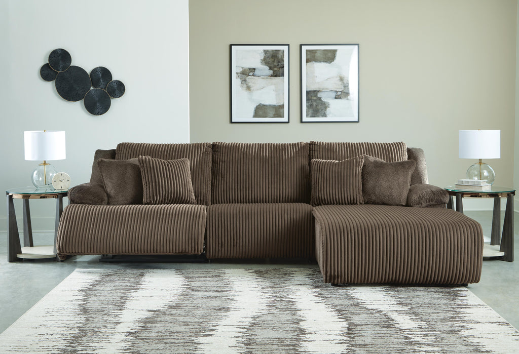 Top Tier sectional, 3-Piece Reclining Sectional Sofa Chaise · 128 × 74 × 41 in, view 3