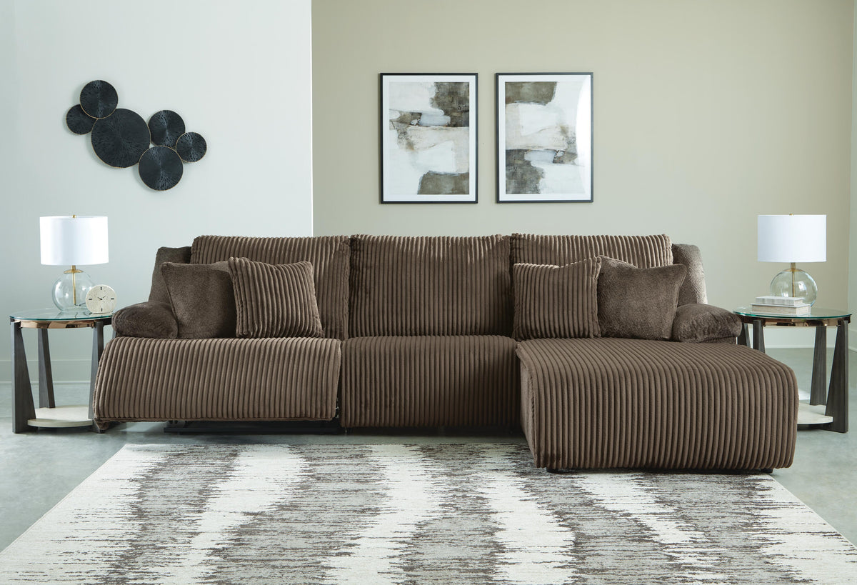 Top Tier sectional, 3-Piece Reclining Sectional Sofa Chaise · 128 × 74 × 41 in, view 3