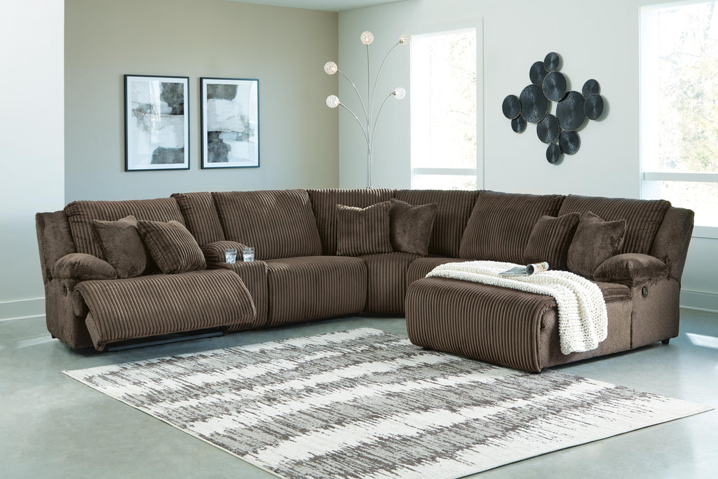 Top Tier sectional, 6-Piece Reclining Sectional with Chaise · 146 × 131 × 41 in, view 2