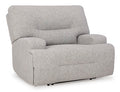Acklen Place Oversized Power Recliner in Pewter, closed view