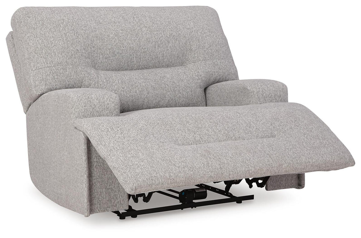 Acklen Place Oversized Power Recliner in Pewter, open view