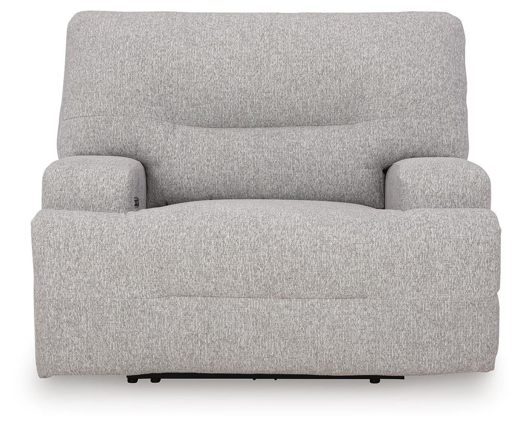 Acklen Place Oversized Power Recliner in Pewter, front view