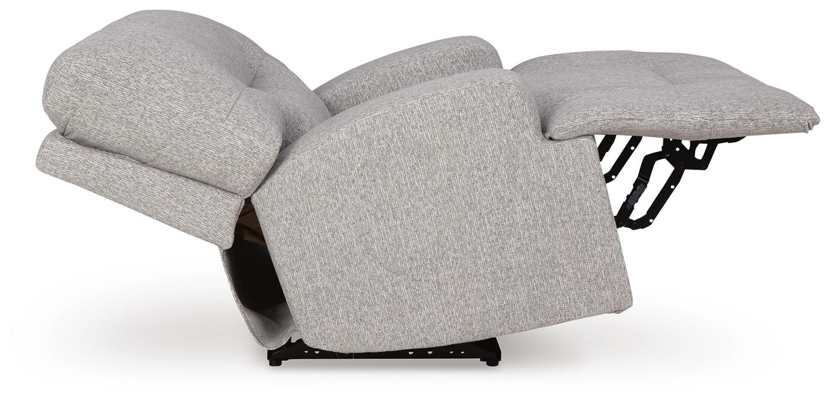 Acklen Place Oversized Power Recliner in Pewter, side view