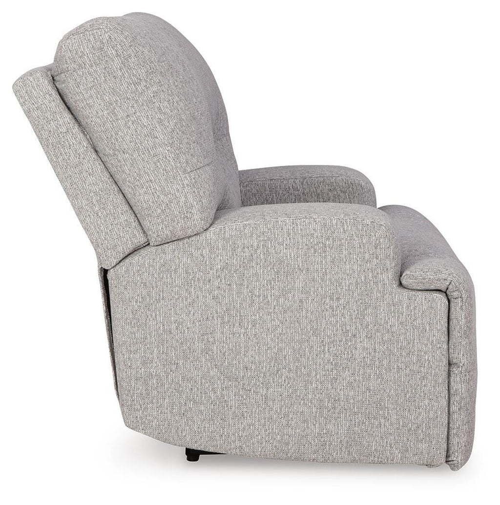 Acklen Place Oversized Power Recliner in Pewter, side view